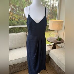 Lulu’s Elegant Navy Blue Spaghetti Strap Dress - NWT